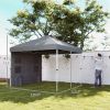 Outsunny 10' x 10' Pop Up Canopy Tent w/ Sidewall, Height Adjustable Instant Sun Shelter w/ Storage Pockets, Dark Gray