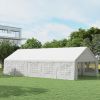 Outsunny Heavy Duty Carport Canopy 32x16ft Party/Wedding Tent White with Removable Sidewalls Outdoor