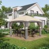 Outsunny 10x10 Pop Up Canopy, Netting, Foldable, Height Adjustable, Wheeled Carry Bag, 4 Sand Bags, Beige